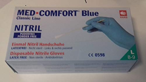 Ampri Blue Comfort Nitril Einweghandschuhe, Gr. L