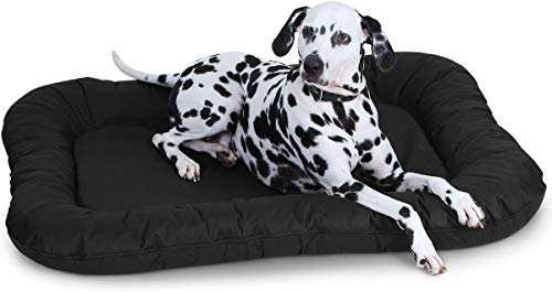 Knuffelwuff Wasserfestes In und Outdoor Hundebett Lucky aus Nylongewebe L 70 x 46cm Schwarz - abnehmbarer Bezug - waschbar - für große, mittelgroße und kleine Hunde