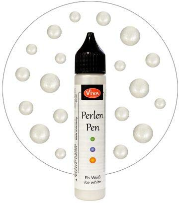 3D Textillack Viva Decor - Perlen Pen' Eisweiß 28ml