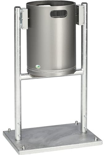 VAR | Außen-Abfallsammler | 30 l | Edelstahl | Volumen 30 l | BxT 490 x 400 mm | mit Rohrgestell | ohne Dach