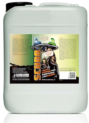 GEAL SCUDO GREEN. Idrorepellente Anti Infiltrazioni Base Acqua. Elimina Infiltrazioni per Terrazze, Pavimenti e Rivestimenti. 5 Litri