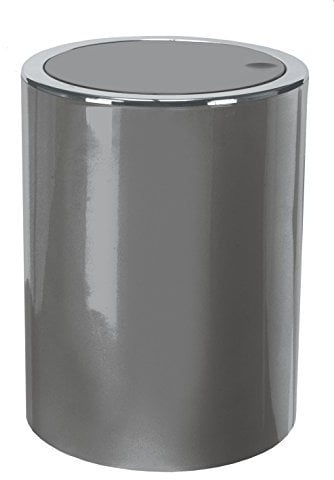 KW Clappe 5Ltr Plastic Swing Bathroom/Kitchen/Small Waste/Office Bin (Grey)