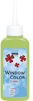 KREUL 40213 - Window Color Clear türkis 80 ml, Fenstermalfarbe auf Wasserbasis, mit glatter glasklarer Oberfläche, geeignet für Oberflächen wie Glas, Spiegel und Fliesen