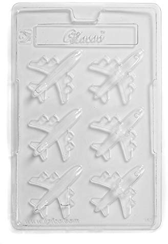 Cacao Lot de 5 moules à chocolat double 6 cavités en PVC Avion 17 x 26 x 2,1 cm