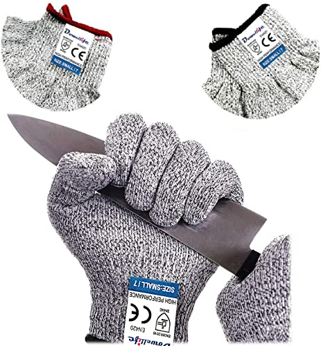 Dowellife Cut Resistant Gloves Food Grade Level 5 Protection, Safety Kitchen Cut Gloves for Chef Oyster Shucking Mandolin Knife Butcher Meat Cutting