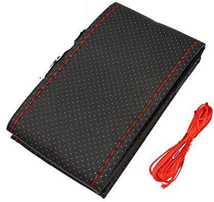 WINOMO Auto Lenkradabdeckung PU Leder DIY mit Nadel und Gewinde