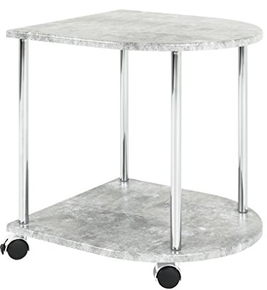 HAKU Möbel Beistelltisch auf Rollen betonoptik, Chrom, MDF, Metall - Maße: B 42 cm x H 45 cm x T 40 cm, Style: Modern