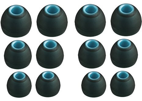 Xcessor (S/M/L 6 Paar (12 Stück) Silikon-Ersatz-Ohrhörer S/M/L Größe Ohrhörer Ersatz-Ohrstöpsel für beliebte In-Ear-Kopfhörer. Schwarz/Blau