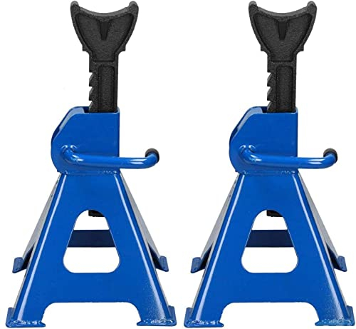 Autofather Soporte de eje resistente de 3 toneladas para coche, furgoneta, 4 x 4, caravana, garaje, taller, acero, construcción robusta, 29 – 43 cm, paquete de 2
