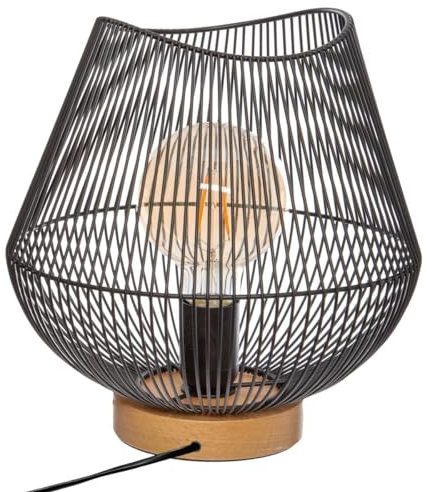 Atmosphera - Lampe filaire Jena noire - métal H28 cm