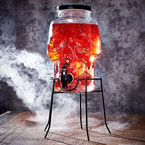 Skull Drinks Dispenser with Stand 4ltr - Beverage Dispenser, Juice Dispenser, Cocktail Dispenser