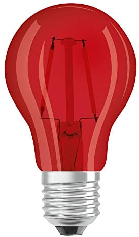 OSRAM Dekorative LED Lampe Décor mit E27 Sockel, Rot, 3000 K, 2,50 W, Ersatz für 15-W-Glühbirne, klar, LED STAR DECO CLASSIC A