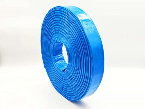 Flachschlauch Ø 25 mm | 1 Zoll - 50 Meter | 8 bar Betriebsdruck | Betonschlauch | PVC blau
