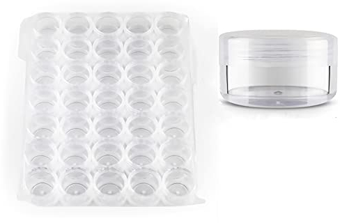 TIANZD 100 Pièces Vides Petit Rond Pot en Plastique Transparent 10 ml avec Couvercle, Cosmétique Pots de 10 g pour des Produits Cosmétiques D'art D'ongle D'échantillons Contenant