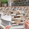 FeiliandaJJ 10 Stück Steinoptik Fliesenaufkleber für 10x10cm Fliesen, 3D Mosaik Kristall Wandfliese Aufkleber für Bad und Küche, Wasserdicht Selbstklebend Deko Fliesenfolie (B)