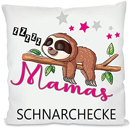 Blickfang Mamas & Papas Schnarchecke Kuschelkissen |Geschenk| Eltern Mama, Papa | Fotokissen | Motivkissen | bedrucktes Kissen | Baumwolle | Kissen | Motivkissen (Mama, ohne Kissenfüllung)