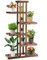 GOPLUS Scaffale Portafiori in Legno, Design Raffinato, in Legno Massiccio, per Interni, Esterni, Giardino (75 x 25 x 140 cm（6 Ripiani）)