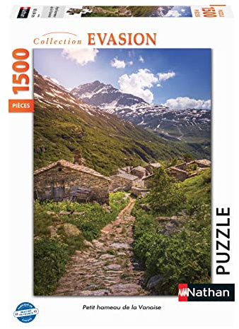 Puzzles Nathan 4005556872855 1500 Teile-Kleiner Weiler der Vanoise Heart Puzzle für Erwachsene