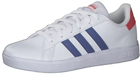 adidas Grand Court 2.0 Tennis Shoe, Cloud White/Team Royal Blue/Vivid Red, 36 2/3 EU
