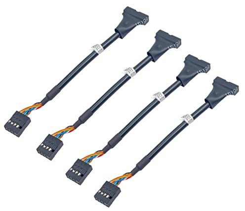 4 unids USB 3.0 encabezado a USB 2.0 cable adaptador de placa base, 19 pines USB3.0 macho a 9 pines USB2.0 hembra adaptador de cable de placa base