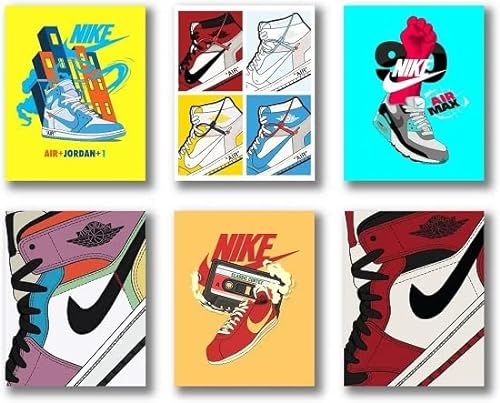 SYCART® Hypebeast Sneaker-Poster, ungerahmt, 20,3 x 25,4 cm, Air Jordan, Wanddekoration, Hypebeast-Sneaker-Poster für Zimmer, Micheal J Schuhdrucke, AJ Raumdekoration, AJ Shoebox-Kollektion