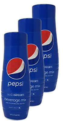 Soda Stream Mélange de boissons aromatisées Pepsi – Lot de 3 bouteilles – 440,6 ml par bouteille – 1322,9 ml au total – Pepsi Soda Stream – Ajouter à l'eau pétillante