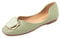 MACHSWON Women's Slip On Square Toe Ballerina Ballet Flats Pumps Shoes(Green, Size 5.5)