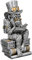 Brillibrum Design Steampunk Firgur AFFE mit Hut Mechanical Skulptur Zahnrad Dekoration Industrial Steam Punk Kunst Figur (AFFE/Variante 17)