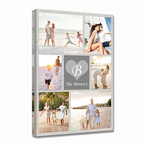 LZIMU Collage Leinwanddrucke mit Ihren Fotos personalisierte Mehrfachbilder für die Wand individuelle Collage Fotogeschenke mit Rahmen (Bild-3,20x30cm)