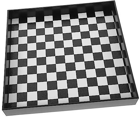 Anneome Elegant Checkerboard Pattern Makeup Perfume Organizing Tray Desk Storage Tray for Home