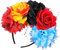 minkissy Pfingstrosen-Stirnband, Blumen-Stirnbänder, Tag der Toten, Kopfschmuck, , Fascinator, Hut, Stirnband, Rose für Damen, niedlicher Haarschmuck, Fiesta- , Krone, mexikanischer