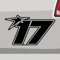 Stickerfreaks Startnummer 17 Aufkleber Racenumber Sticker Team Zahl Stern Auto Bike Decal Star Aufkleber Größe: Sparset | Farbe: 70-schwarz | Racenumber Sticker Kleber Deko Tuning Zahl