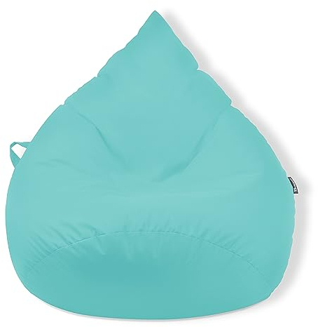 Droplet-Lounge Tropfenform Sitzsack mit Füllung | für Kinder Erwachsene | Indoor & Outdoor geeignet |Wasser-& Schmutzabweisend | Sitzkissen Bodenkissen Beanbag (XXL Durchmesser 80 cm, Pacific)