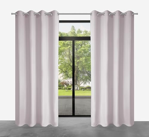 ROLMEISTER Vorhänge mit Ösen - 140x250 cm - Modernes Design - Einfache Handhabung - Vielfältige Farbauswahl - Robuste Metallösen (Puder)
