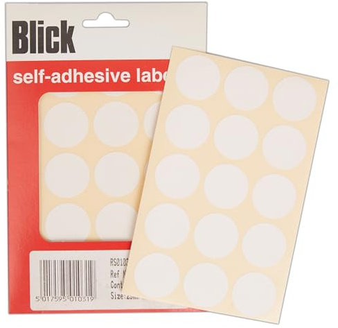 Blick Labels, White, Self Adhesive Stickers Office Pack, Rectangular, 29mm, 600 Labels, for Home, Office, Family, School, Holiday Calendar Organising, Planner, Rewards Chart, Colour Coding