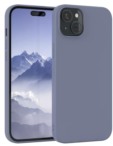 EAZY CASE - Silikonhülle für iPhone 15 Plus Hülle Silikon Case Blau weich stoßfeste Handyhülle Schutzhülle mit Kameraschutz Dünn Premium Schutz Cover TPU Phone Bumper in Eisblau Matt