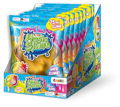 Magic Slime 24er Set - Schleim Kinder komplettes Thekendisplay mit 24x 75ml Bunter Schleim für Kinder, Magischer Kinderschleim im Beutel