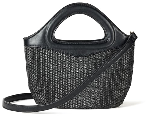 The Drop Xiomara Mini Tote Sac fourre-Tout, Paille Noire, Taille Unique