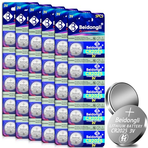 Beidongli CR2025 3 V batterie a bottone al litio CR 2025, 30 pezzi