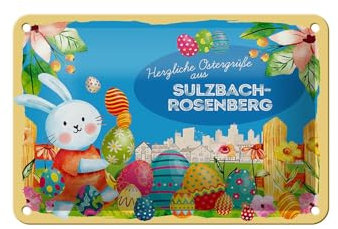 FEMER Blechschild Ostern Ostergrüße 18x12cm Sulzbach-Rosenberg Deko
