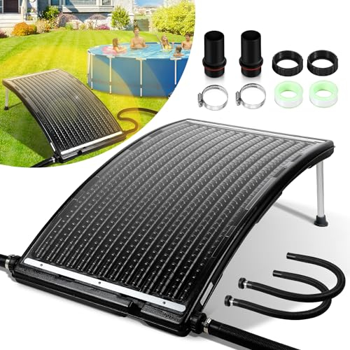 Jopassy Lot de 3 Panneaux solaires pour Piscine - 113 x 65 x 35 cm - Chauffage Solaire 10 000 l/h - Raccordement 32-40 mm - Chauffage Solaire Extensible - Installation Solaire pour Eau Chaude