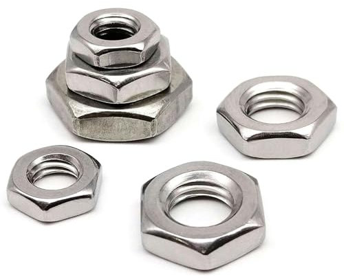 5/10/50pcs M3 M4 M5 M6 M8 M10 M12 M16 GB6172 316 A4-70 Stainless Steel Hex Hexagon Wafer Thin Nut Jam Nut-M3 50pcs