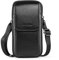 hengwin Multifunktionale Echtleder Doppel Reißverschluss Taschen Männer Vintage Look Umhängetasche Handy Gürtel Tasche Telefon Holster für Reisen, Outdoor Aktivitäten (Schwarz)