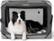 Lesure Hundebox Faltbar, Transportbox Hund, Stabile Transportbox mit Tragegriffen 82x58x58 cm, Klein & Groß Hundebox Faltbar, Atmungsaktiv Tragbar Transportabel, Oxford-Gewebe, Grau