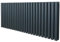 Röhrenheizkörper Oval 600 x 1440mm | Horizontaler Paneelheizkörper | Matt Anthrazit Grau Kohlenstoffstahl | Wohn- Badezimmer Küche [Inkl. Reinigungsbürste, Befestigungsset & Halterungen]