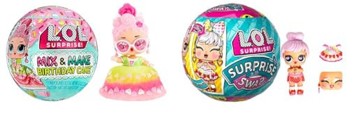 LOL Surprise Mix & Make Birthday Cake Tots - With Collectible Doll, DIY Cake Dress & Surprise Swap Tots - 1 Collectible Doll from Assortment of 9 with Extra Expression and 2 Looks in One