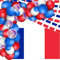 Deko * Frankreich * für Party und Länderparty | Paris Francea Dekoration Deutsche Partydeko Flaggenkette Wimpelkette, Deutschland Fussball EM 2024 Partydeko Rot Weiß Blau Fähnchen Wimpelkette