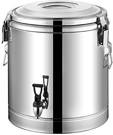 DJOAIUYF Contenitore termico da 40 l, in acciaio inox, per alimenti, termico, con coperchio, contenitore termico, con rubinetto di scarico per alimenti Thermoport