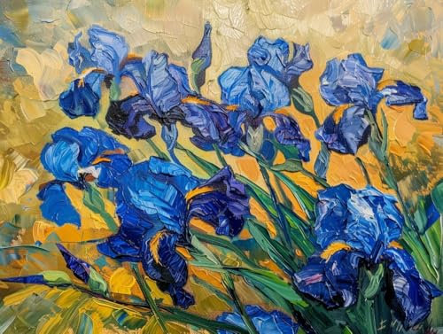 RKFLGEW Diy Perlen Zum Sticken Lila Iris Perlenstickerei Set Blumenölgemälde Kreuzstich Nadelspitze Handarbeit Gobelin Set Perlenstickmuster 3D 30x40cm