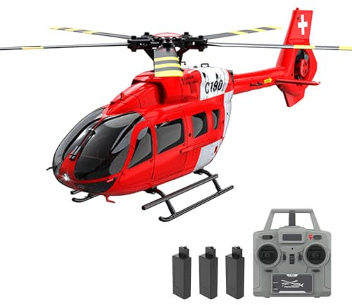 Hylukon Ferngesteuerter Hubschrauber, 2,4 GHz RC Helikopter Helikopter mit doppeltem bürstenlosen Motor, 4 Kanäle, optische Flusspositionierung, sechsachsige Gyroskopstabilisierung